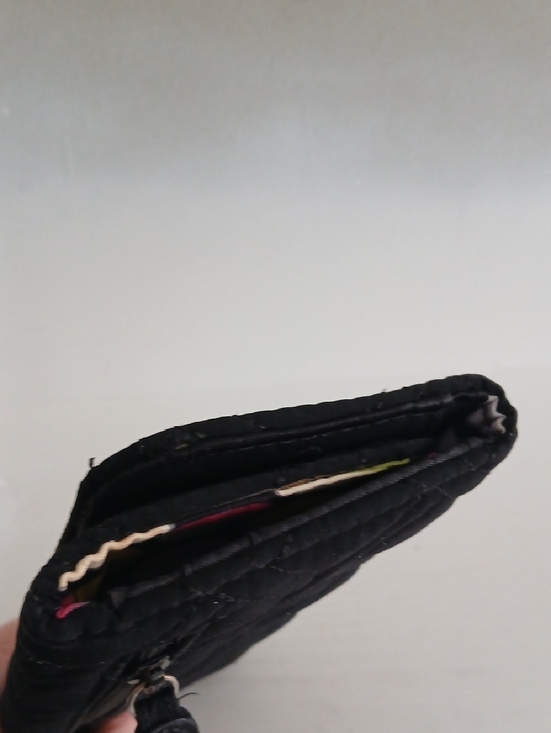 Vera Bradley Black Quilted Trifold Wallet - Picture 4 of 5